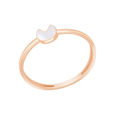 14 Ayar Beyaz Mineli Minimal Yüzük