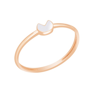 14 Ayar Beyaz Mineli Minimal Yüzük