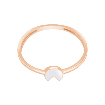 14 Ayar Beyaz Mineli Minimal Yüzük