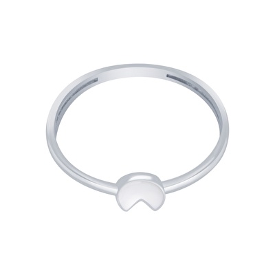 14 Ayar Beyaz Altın Geometrik Figürlü Yüzük