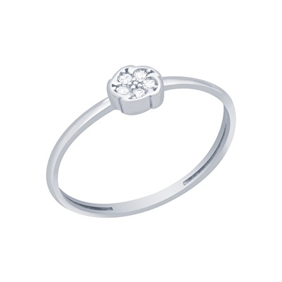 14 Ayar Beyaz Altın Minimal Yüzük