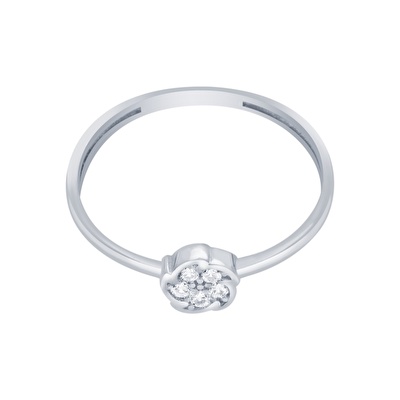 14 Ayar Beyaz Altın Minimal Yüzük