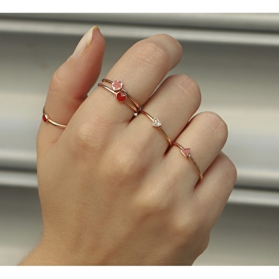 14 Ayar Rose Altın Geometrik Figürlü Yüzük