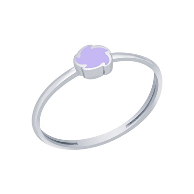 14 Ayar Mor Mineli Minimal Yüzük