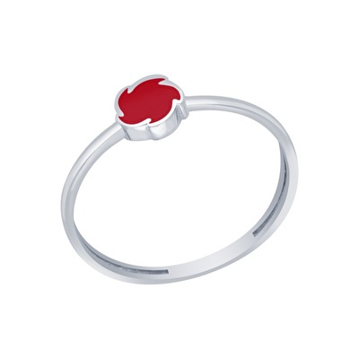 14 Ayar Kırmızı Mineli Minimal Yüzük
