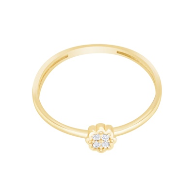 14 Ayar Sarı Altın Minimal Yüzük