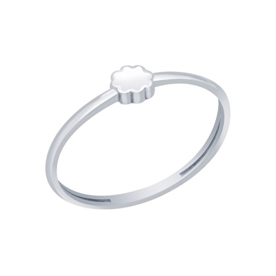 14 Ayar Beyaz Altın Geometrik Figürlü Yüzük