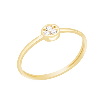 14 Ayar Sarı Altın Minimal Yüzük