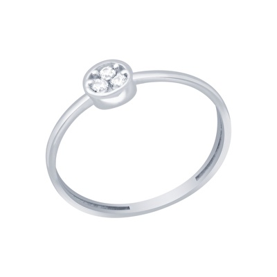 14 Ayar Beyaz Altın Minimal Yüzük