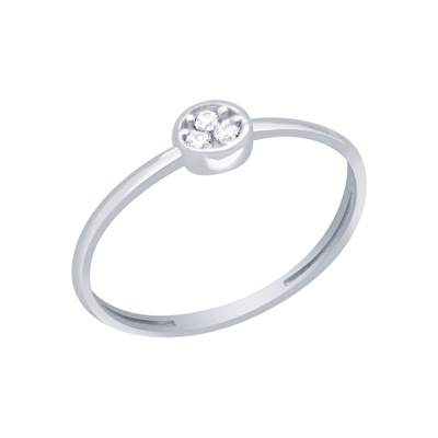 14 Ayar Beyaz Altın Minimal Yüzük