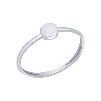 14 Ayar Beyaz Altın Geometrik Figürlü Yüzük