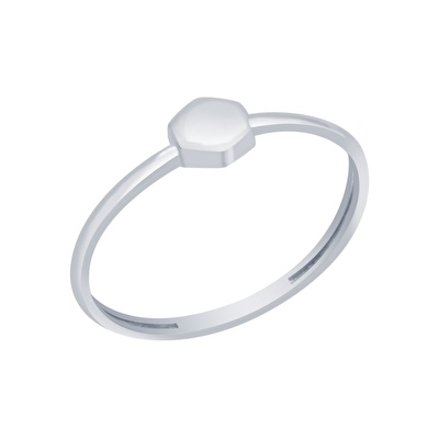 14 Ayar Beyaz Altın Minimal Yüzük