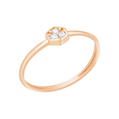 14 Ayar Rose Altın Minimal Yüzük