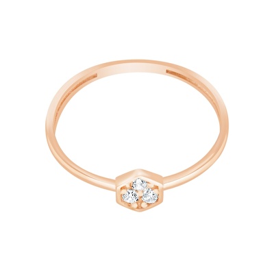 14 Ayar Rose Altın Minimal Yüzük