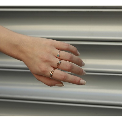 14 Ayar Rose Altın Minimal Yüzük