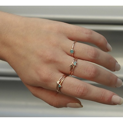 14 Ayar Rose Altın Minimal Yüzük