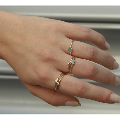 14 Ayar Sarı Altın Minimal Yüzük