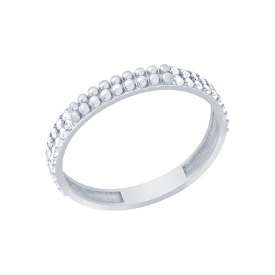 14 Ayar Beyaz Altın Taşlı Yüzük