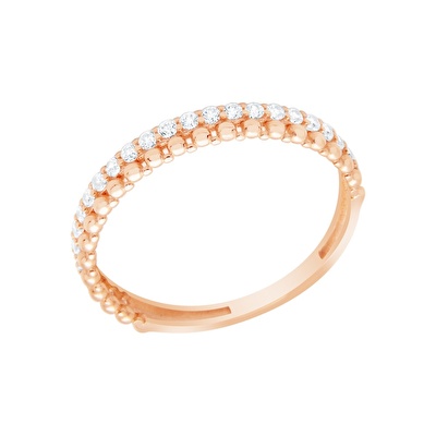 14 Ayar Rose Altın Taşlı Yüzük