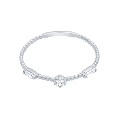 14 Ayar Beyaz Altın Baget Yüzük