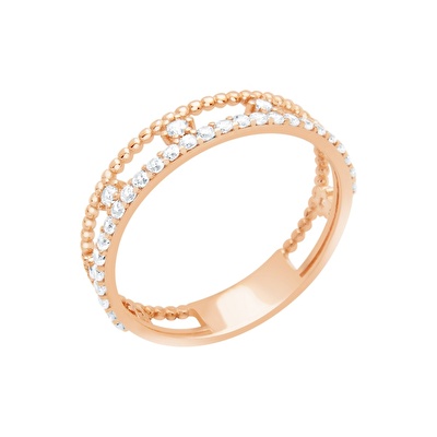 14 Ayar Rose Altın Taşlı Yüzük