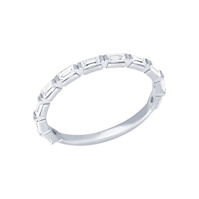 14 Ayar Beyaz Altın Baget Yüzük