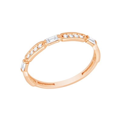 14 Ayar Rose Altın Baget Yüzük