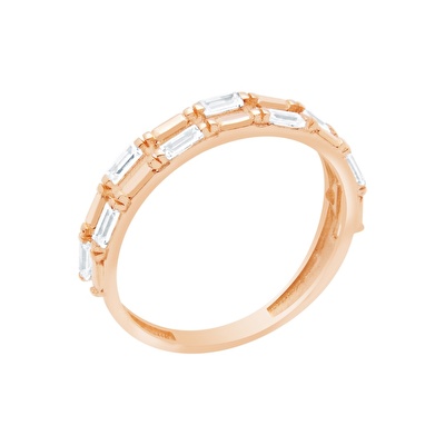 14 Ayar Rose Altın Baget Yüzük