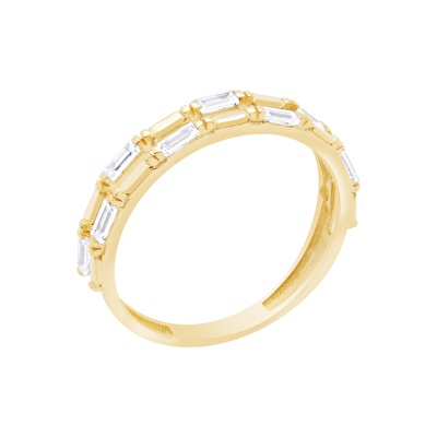 14 Ayar Sarı Altın Baget Yüzük