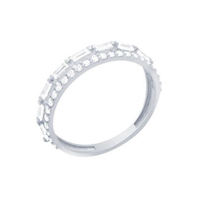 14 Ayar Beyaz Altın Baget Yüzük