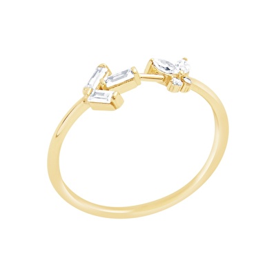 14 Ayar Sarı Altın Baget Yüzük