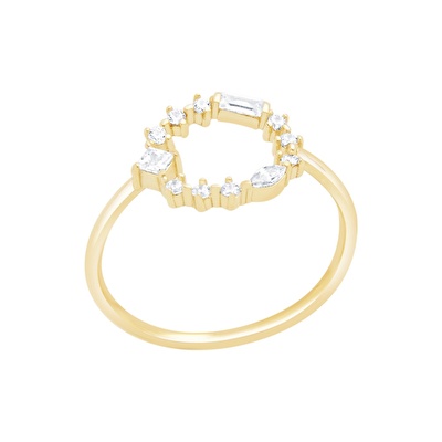 14 Ayar Sarı Altın Baget Yüzük