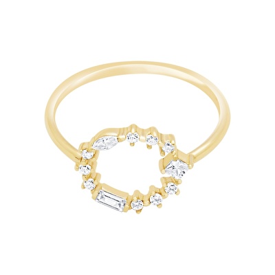 14 Ayar Sarı Altın Baget Yüzük