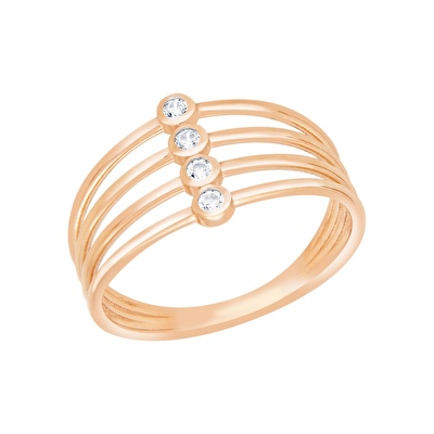 14 Ayar Rose Altın Taşlı Yüzük