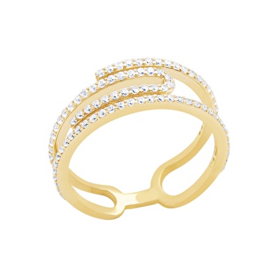 14 Ayar Sarı Altın Taşlı Yüzük