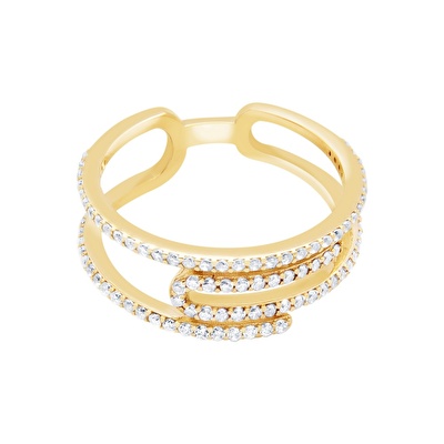 14 Ayar Sarı Altın Taşlı Yüzük