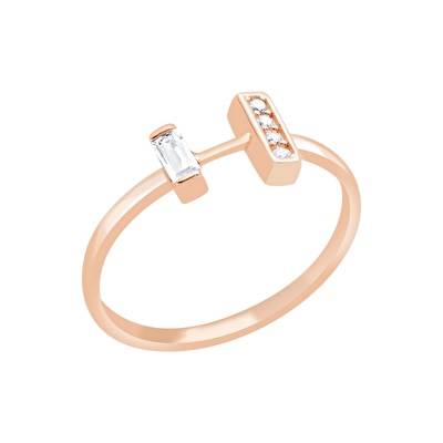 14 Ayar Rose Altın Baget Yüzük