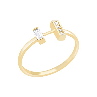 14 Ayar Sarı Altın Baget Yüzük