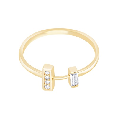 14 Ayar Sarı Altın Baget Yüzük