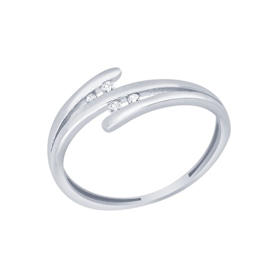 14 Ayar Beyaz Altın Taşsız Yüzük