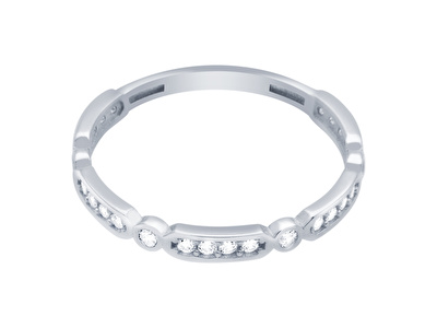 14 Ayar Beyaz Altın Taşlı Yüzük