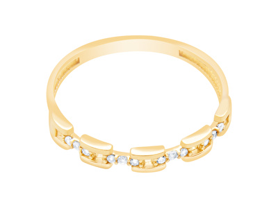 14 Ayar Sarı Altın Taşlı Yüzük