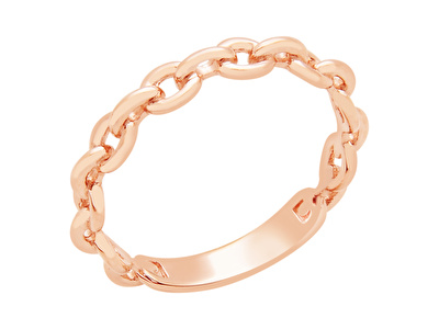 14 Ayar Rose Altın Trend Zincir Yüzük