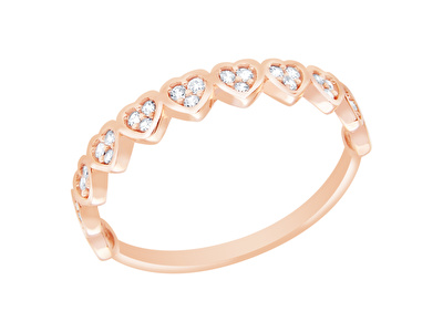 14 Ayar Rose Altın Kalp Figürlü Yüzük