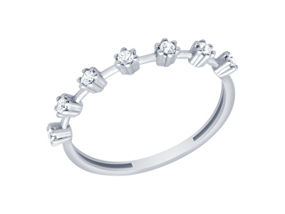 14 Ayar Beyaz Altın Taşlı Trend Yüzük