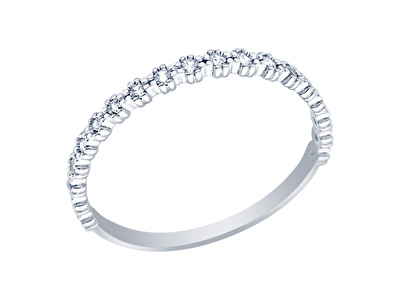 14 Ayar Beyaz Altın Taşlı Yüzük