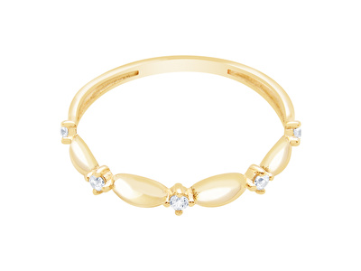 14 Ayar Sarı Altın Taşlı Yüzük