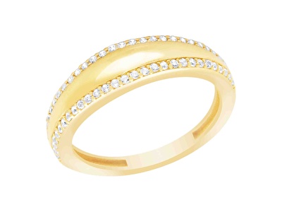 14 Ayar Sarı Altın Taşlı Yüzük