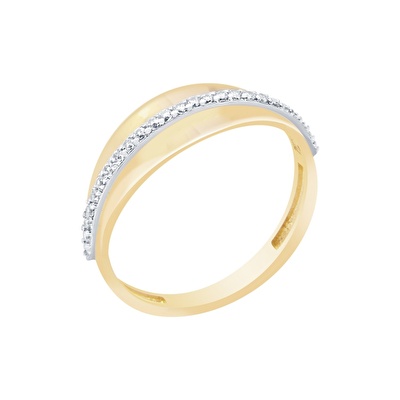 14 Ayar Sarı Altın Taşlı Yüzük