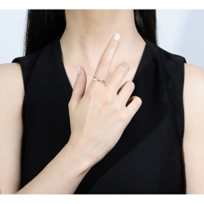 14 Ayar Rose Altın Taşlı Yüzük